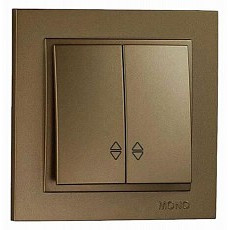 Выключатель проходной двухклавишный mono electric despina 102-232323-111